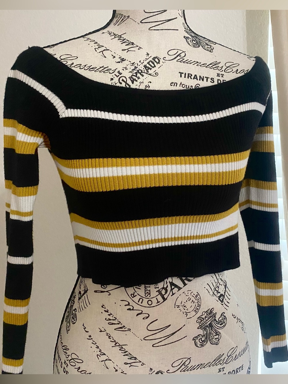 Off-the-Shoulder Striped Sweater